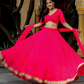 Modern Flared Lehenga Choli with Bold Stripes and Matching Dupatta