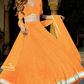 Modern Flared Lehenga Choli with Bold Stripes and Matching Dupatta