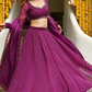 Modern Flared Lehenga Choli with Bold Stripes and Matching Dupatta