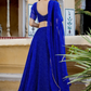 Modern Flared Lehenga Choli with Bold Stripes and Matching Dupatta