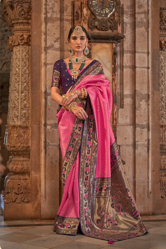 Traditional Patola Silk Saree with Intricate Weaving