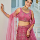 Designer Net Lehenga Choli & Dupatta with Handcrafted Coding