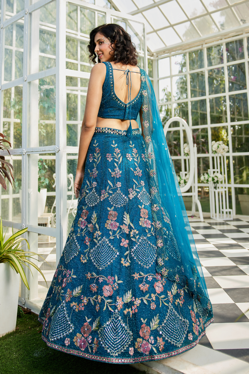 Designer Net Lehenga Choli & Dupatta with Handcrafted Coding