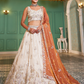Elegant Tissue Lehenga Choli with Sequins and Thread Embroidery and Matching Dupatta