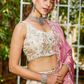 Tissue Semi-Stitched Lehenga Choli with Sequins and Thread Embroidery with Dupatta