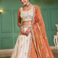 Elegant Tissue Lehenga Choli with Sequins and Thread Embroidery and Matching Dupatta