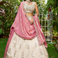 Tissue Semi-Stitched Lehenga Choli with Sequins and Thread Embroidery with Dupatta