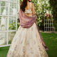 Tissue Semi-Stitched Lehenga Choli with Sequins and Thread Embroidery with Dupatta