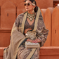 Glossy Finish Saree in Viscose Polyester Silk Fabric Print
