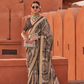 Glossy Finish Saree in Viscose Polyester Silk Fabric Print