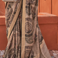 Glossy Finish Saree in Viscose Polyester Silk Fabric Print