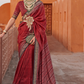 Glossy Finish Saree in Viscose Polyester Silk Fabric Print