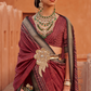 Glossy Finish Saree in Viscose Polyester Silk Fabric Print
