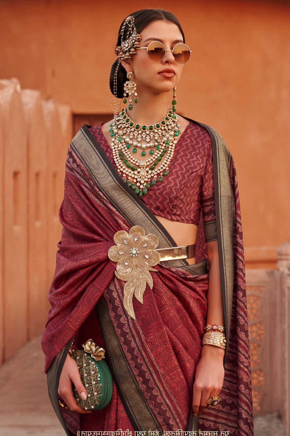 Glossy Finish Saree in Viscose Polyester Silk Fabric Print