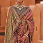 Glossy Finish Saree in Viscose Polyester Silk Fabric Print