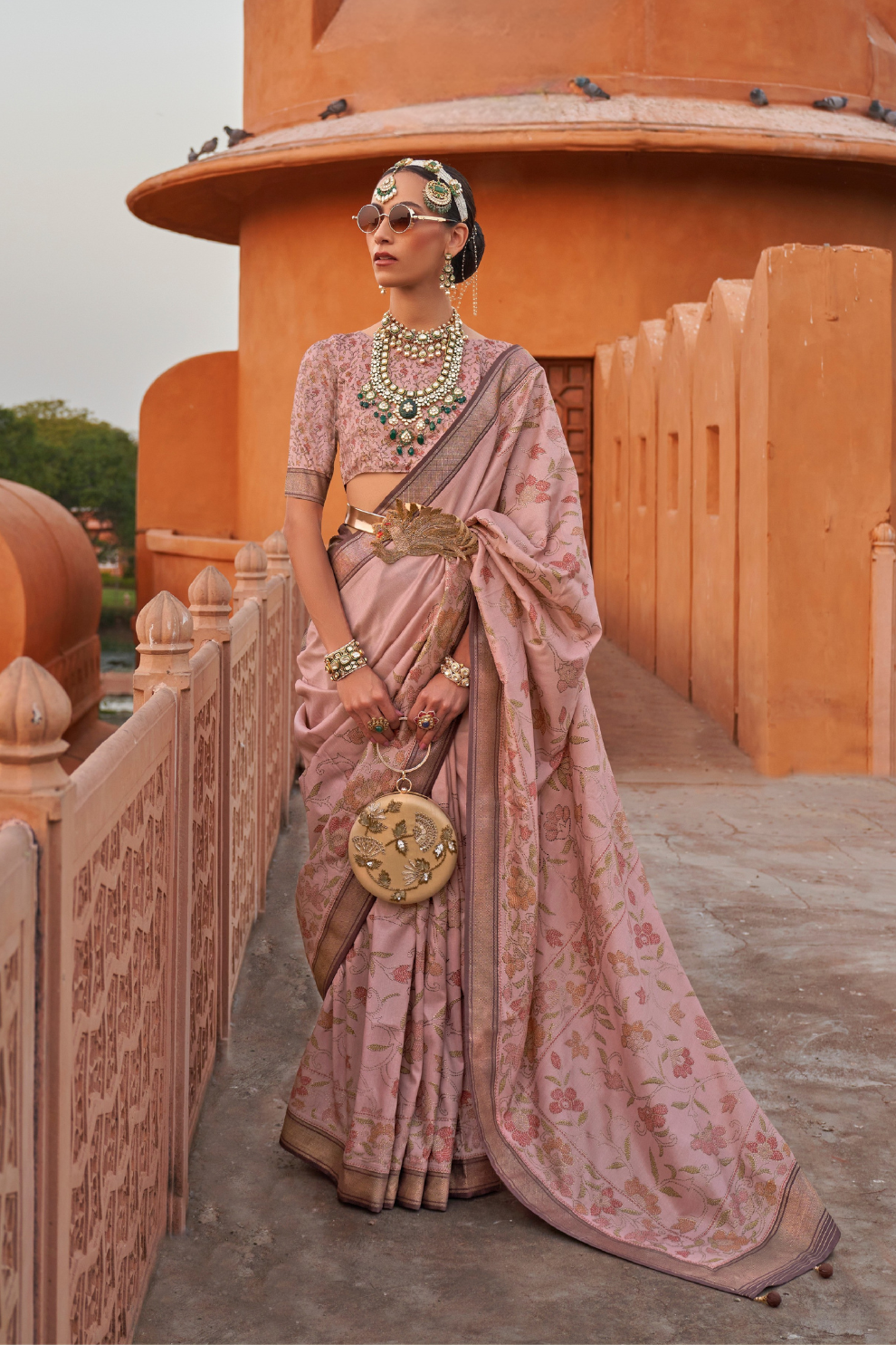 Glossy Finish Saree in Viscose Polyester Silk Fabric Print