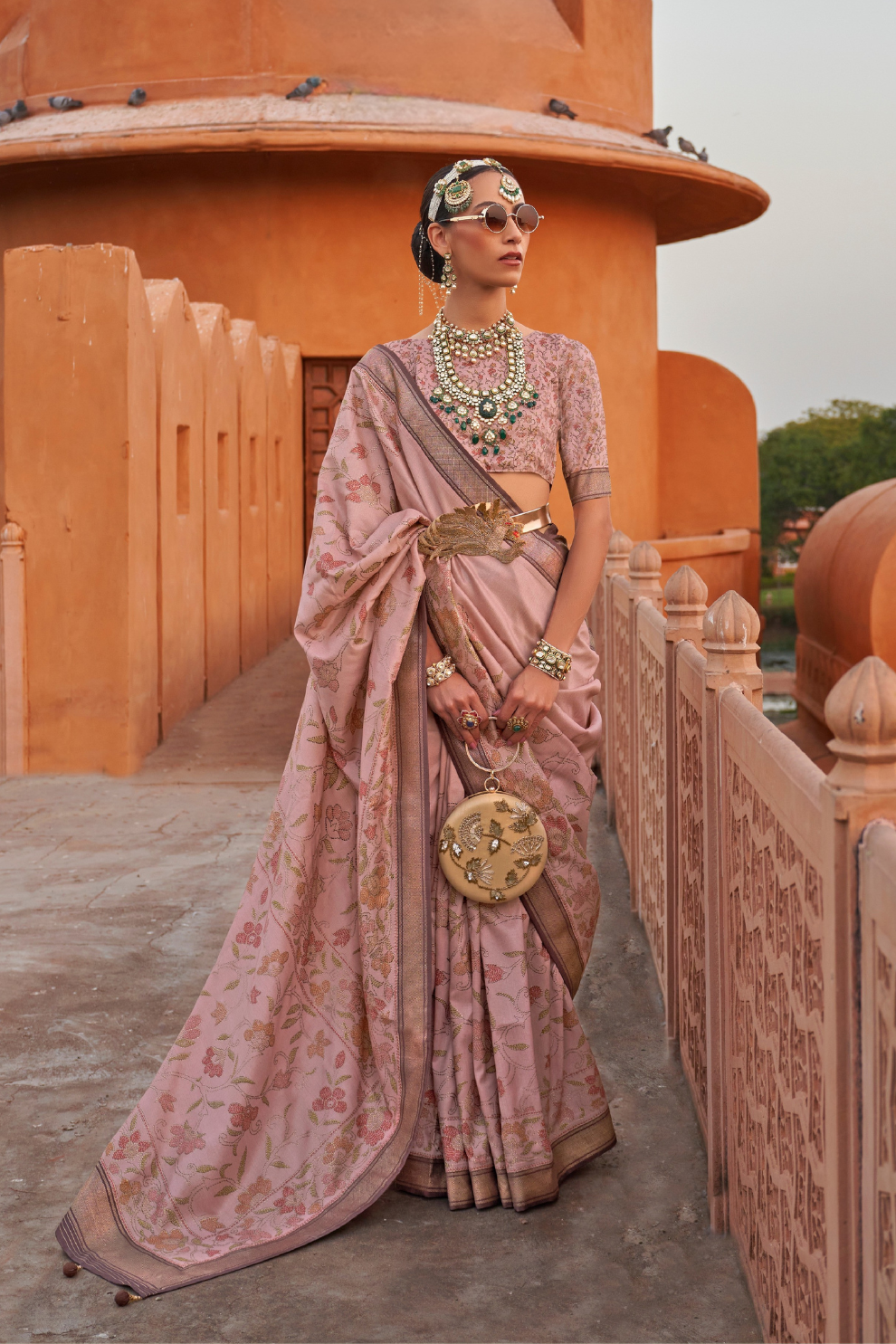 Glossy Finish Saree in Viscose Polyester Silk Fabric Print