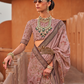 Glossy Finish Saree in Viscose Polyester Silk Fabric Print