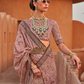 Glossy Finish Saree in Viscose Polyester Silk Fabric Print