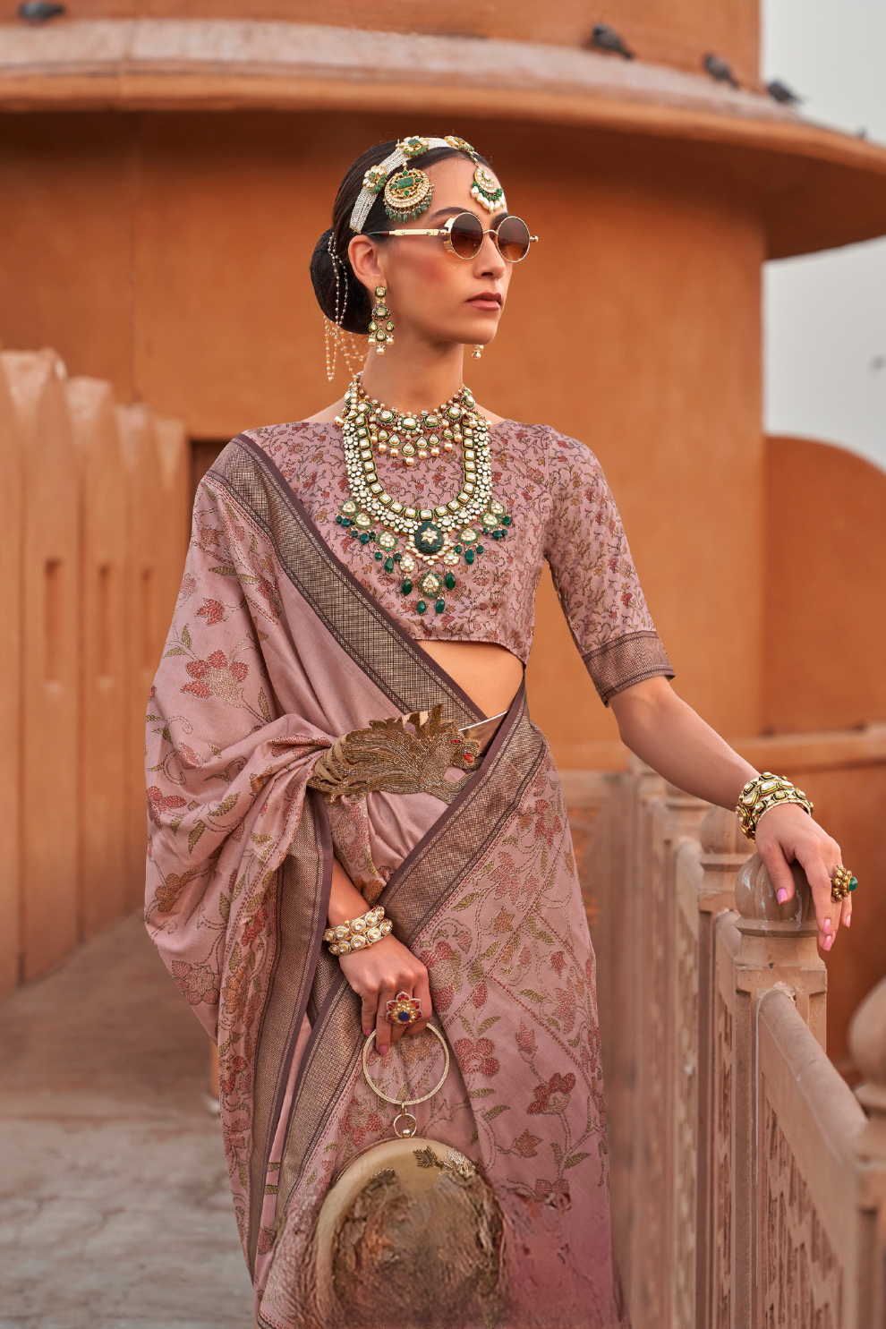 Glossy Finish Saree in Viscose Polyester Silk Fabric Print