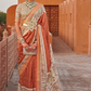 Glossy Finish Saree in Viscose Polyester Silk Fabric Print