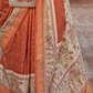 Glossy Finish Saree in Viscose Polyester Silk Fabric Print