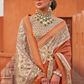 Glossy Finish Saree in Viscose Polyester Silk Fabric Print
