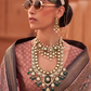 Glossy Finish Saree in Viscose Polyester Silk Fabric Print