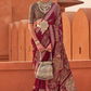 Glossy Finish Saree in Viscose Polyester Silk Fabric Print