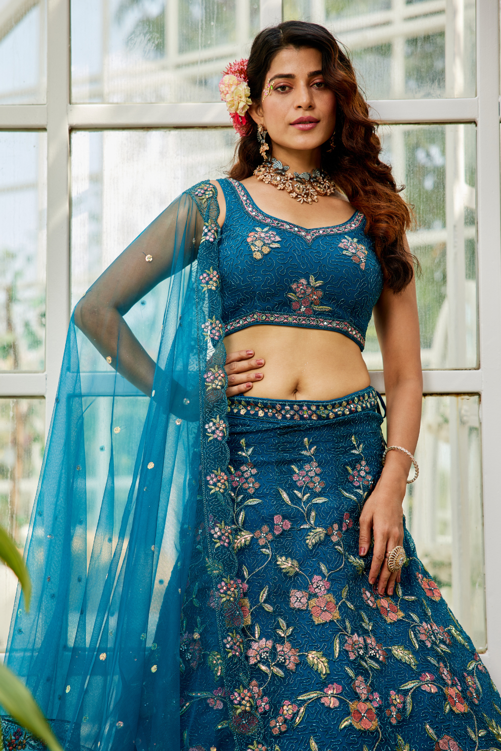 Traditional Net Lehenga Choli & Dupatta with Rich Coding