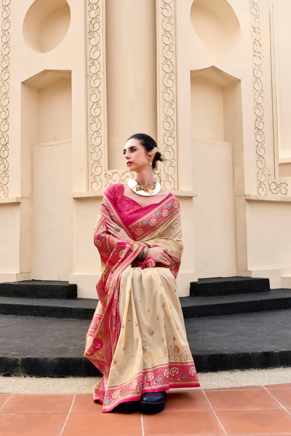 Pure Soft Banarasi Silk Saree Timeless Grace with Royal Zari Weave - LaVante Fashion