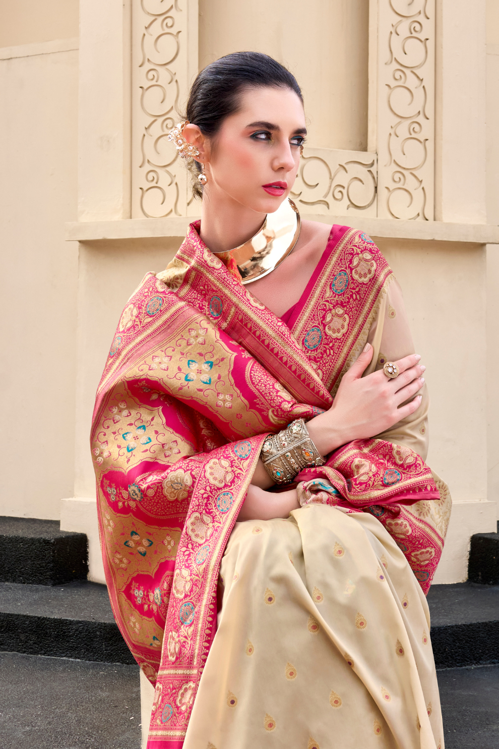 Pure Soft Banarasi Silk Saree Timeless Grace with Royal Zari Weave - LaVante Fashion