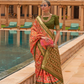 Elegant Patola Silk Saree with Foil Print Design