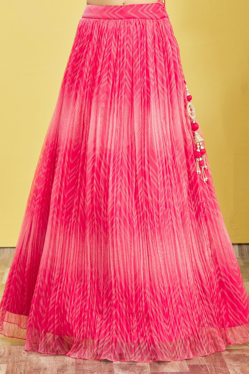 Vibrant Digital Printed Organza Lehenga Choli with Contemporary Flair
