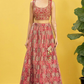 Vibrant Digital Printed Organza Lehenga Choli with Contemporary Flair