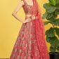 Vibrant Digital Printed Organza Lehenga Choli with Contemporary Flair