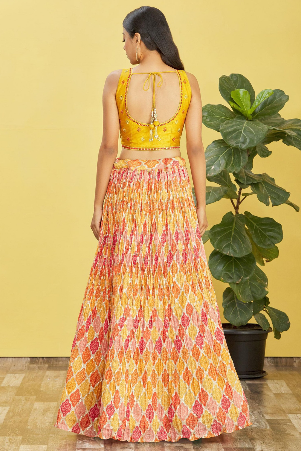 Vibrant Digital Printed Organza Lehenga Choli with Contemporary Flair