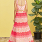 Vibrant Digital Printed Organza Lehenga Choli with Contemporary Flair
