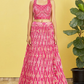 Vibrant Digital Printed Organza Lehenga Choli with Contemporary Flair