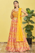 Vibrant Digital Printed Organza Lehenga Choli with Contemporary Flair