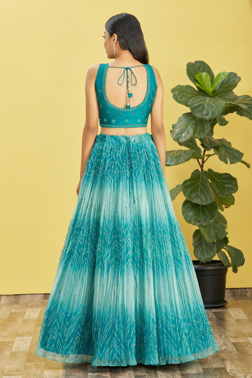Vibrant Digital Printed Organza Lehenga Choli with Contemporary Flair