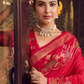 Luxurious Banarasi-Inspired Saree in Polyester Viscose Silk with Zari Embroidery