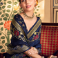 Luxurious Banarasi-Inspired Saree in Polyester Viscose Silk with Zari Embroidery
