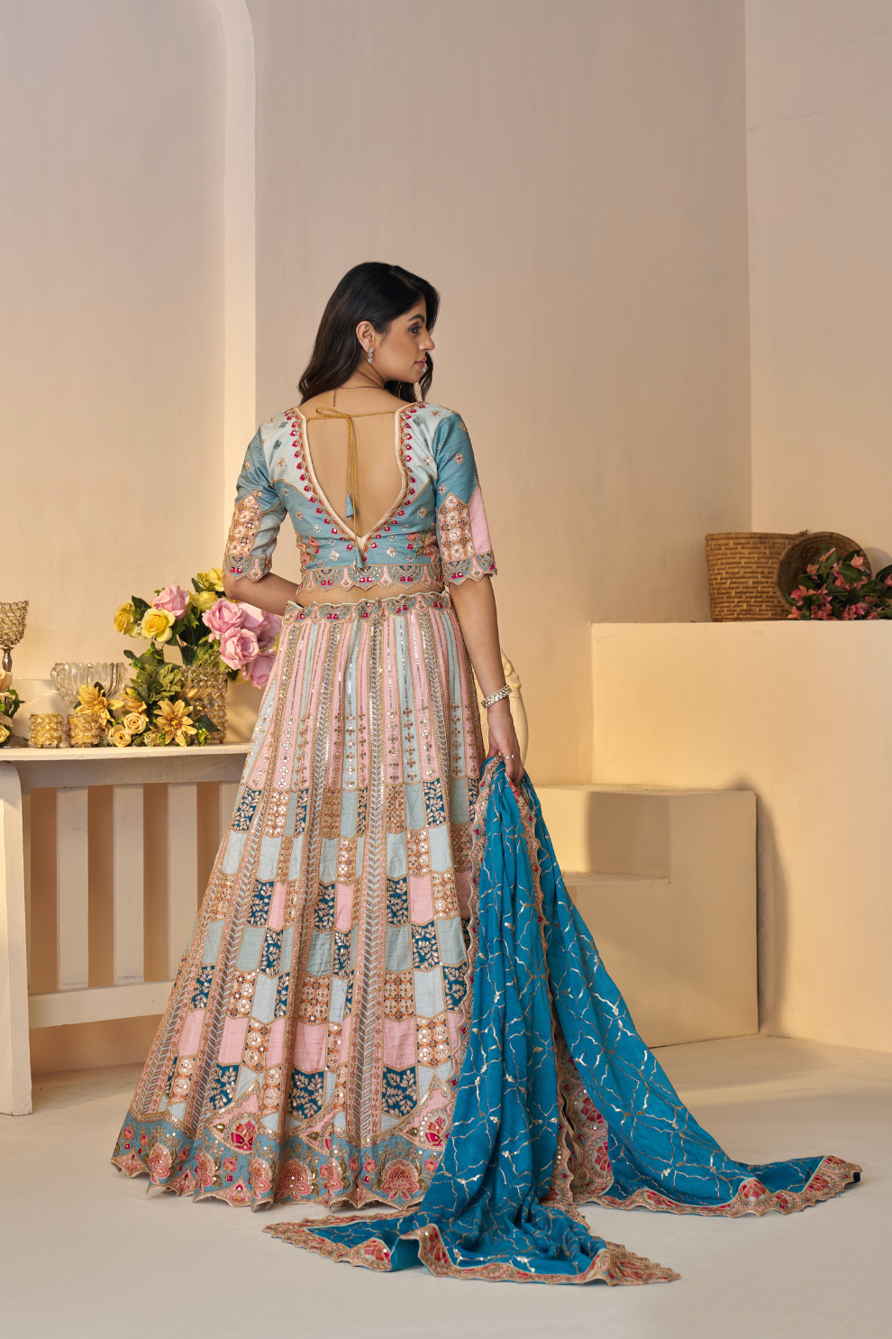 Stylish Party Wear Lehenga Featuring Position Print, Aari & Sequin Embellishments