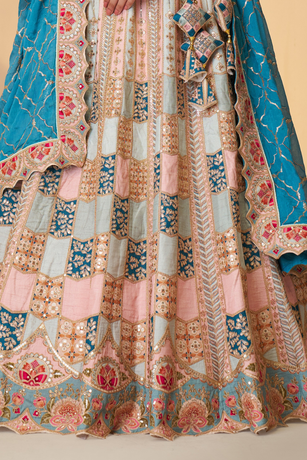 Stylish Party Wear Lehenga Featuring Position Print, Aari & Sequin Embellishments