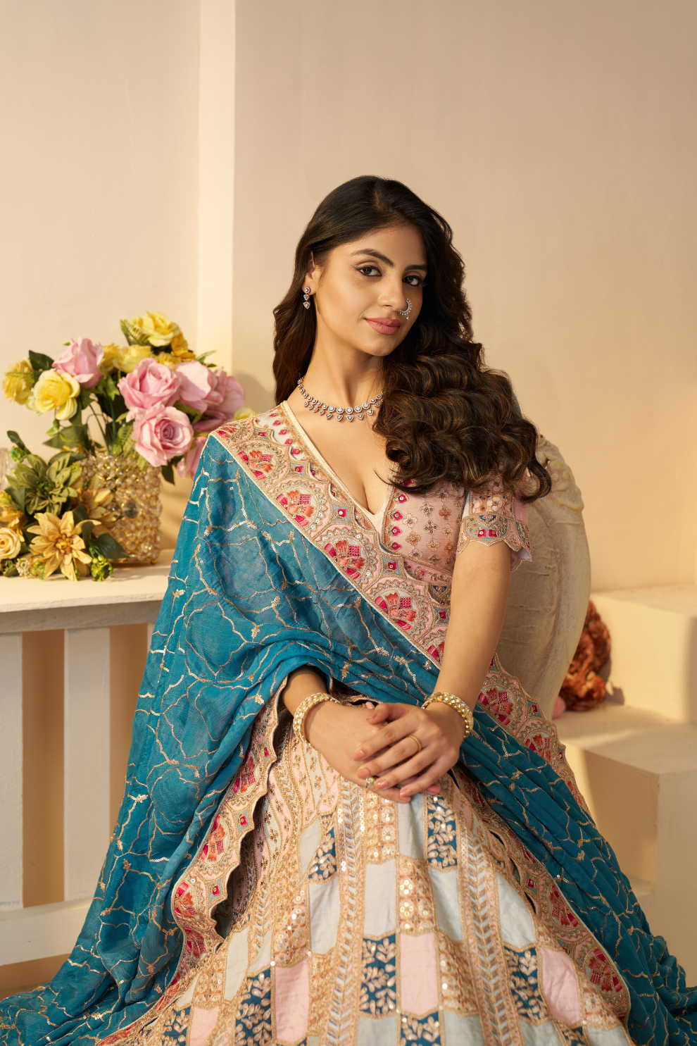 Stylish Party Wear Lehenga Featuring Position Print, Aari & Sequin Embellishments
