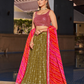 Elegant Digital Printed Ensemble with Sequins, Zari, Thread & Dori Embroidery