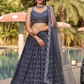 Elegant Digital Printed Ensemble with Sequins, Zari, Thread & Dori Embroidery