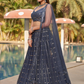Elegant Digital Printed Ensemble with Sequins, Zari, Thread & Dori Embroidery