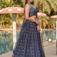 Elegant Digital Printed Ensemble with Sequins, Zari, Thread & Dori Embroidery